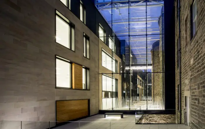 Charlotte Square building at dusk