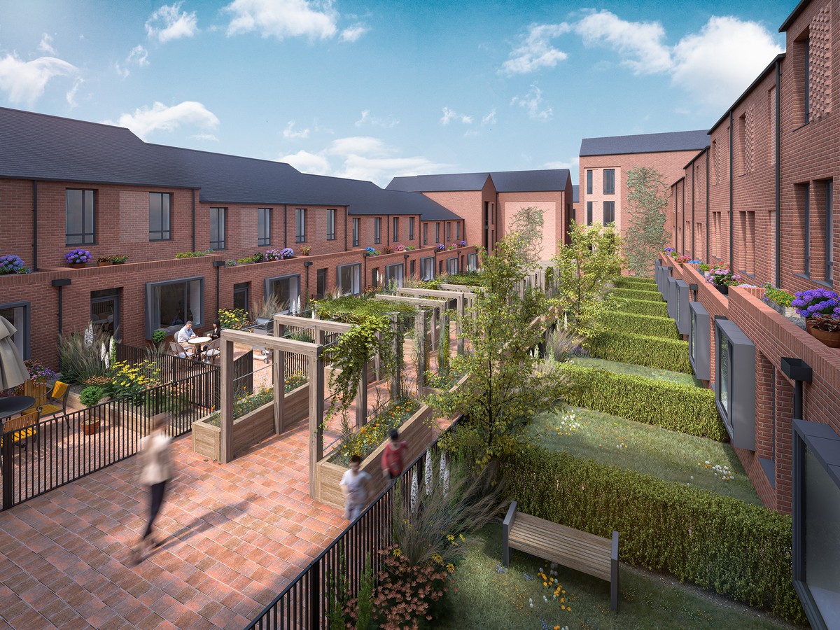 Courtyard at Kirkstall Place, Leeds, Yorkshire