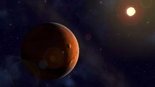 How far is Mars from Earth, sun & other planets