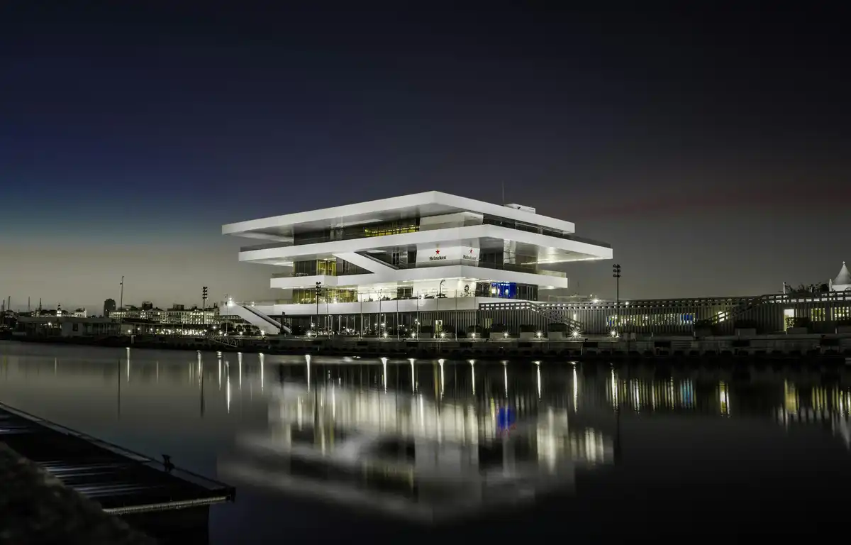Americas Cup Valencia property at night in Spain