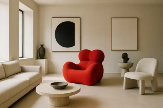 Mastering minimalism with statement furniture - red chair