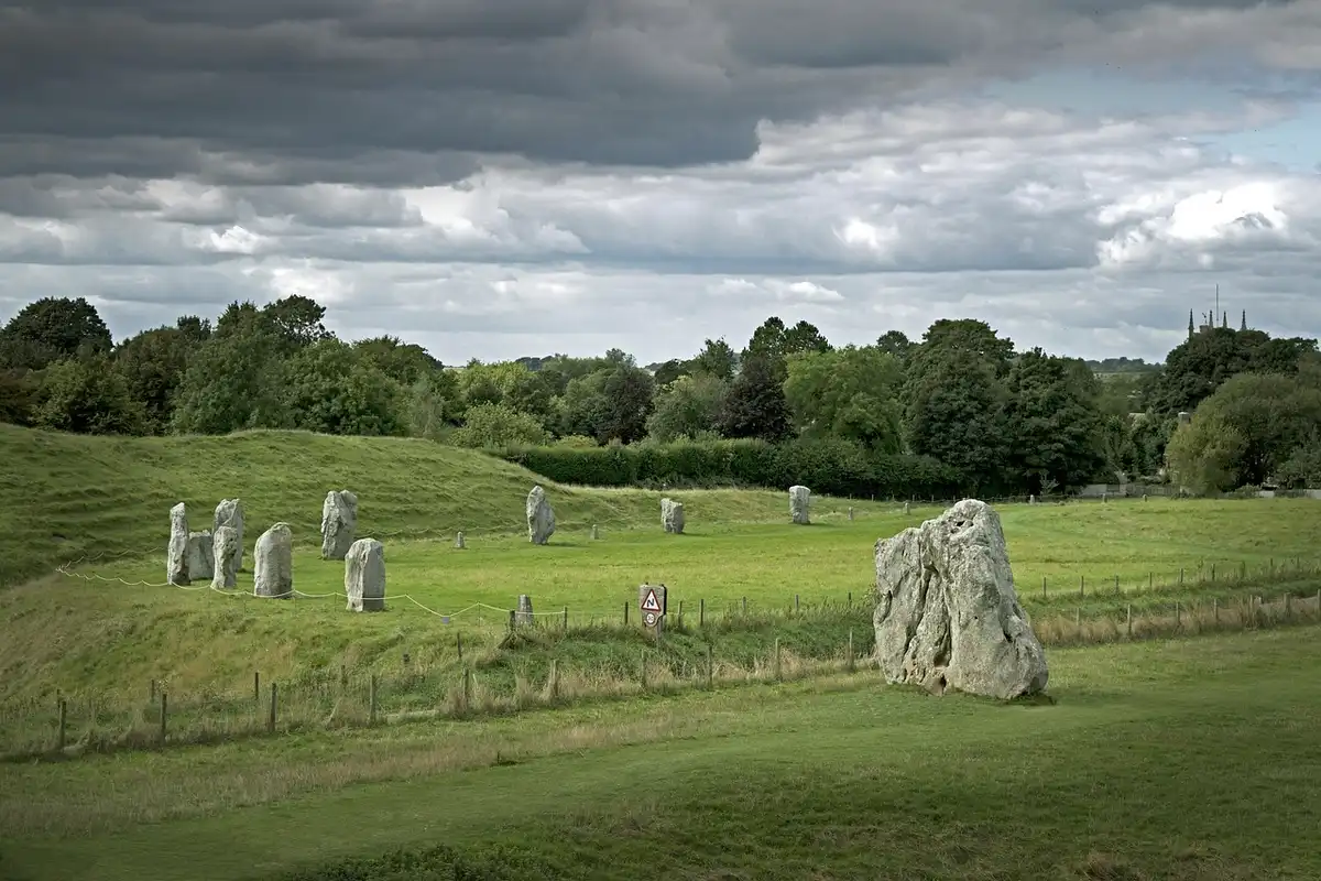 Wiltshire, England stone circle grass landscape