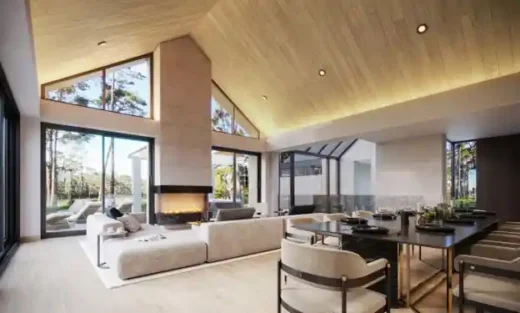 Photorealistic interior rendering — residential living room