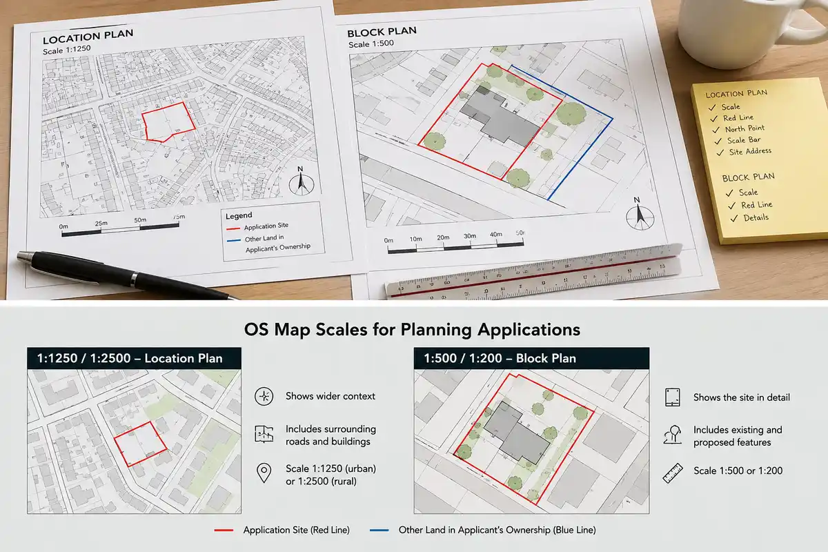 Which OS maps do you need for a planning application