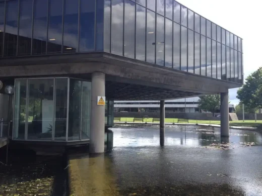 Former Scottish Widows Building Edinburgh pond